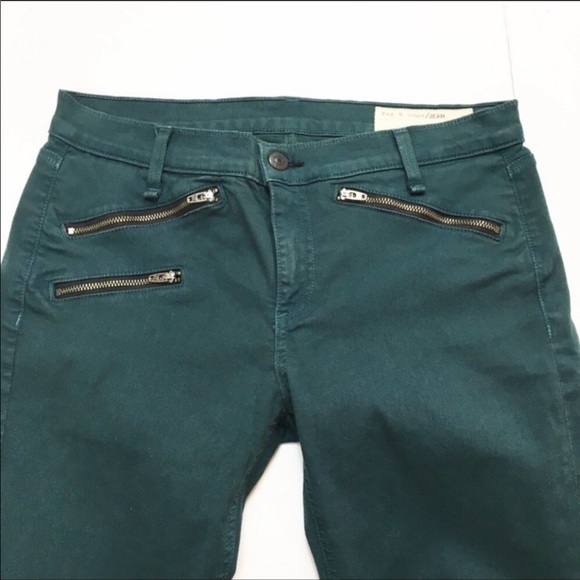 Rag and Bone Green Ankle Zip Skinny Jeans - Picture 3 of 5